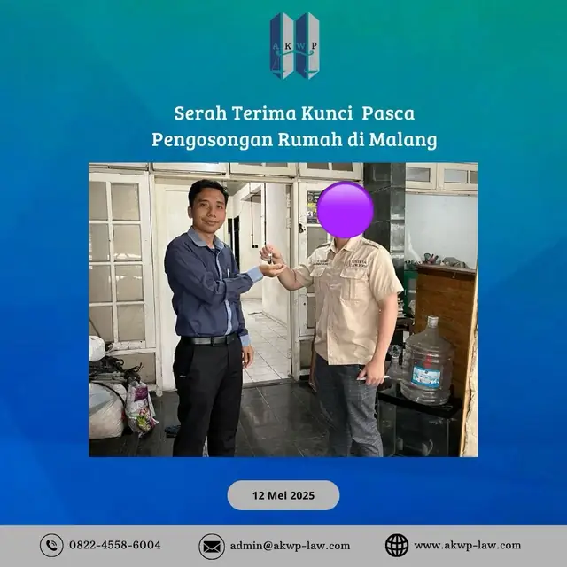 Serah terima kunci pasca pengosongan rumah